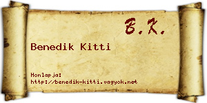 Benedik Kitti névjegykártya
