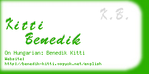 kitti benedik business card